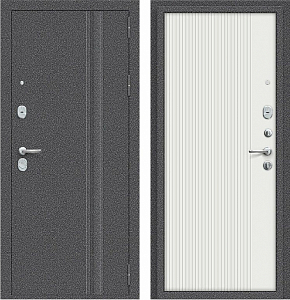 Товар Дверь Браво Север-9 Вертикаль Антик Серебряный/Белый DIS007079